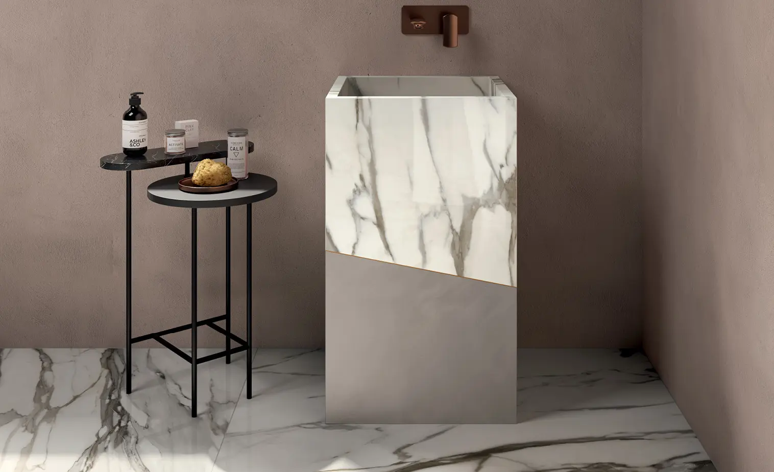 waszuil in keramische tegels