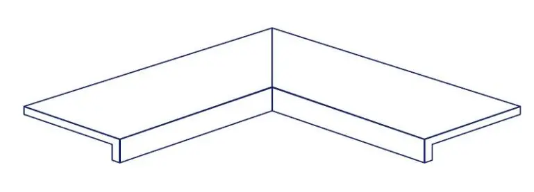 Recht overhangende zwembadhoekstuk (2delen)