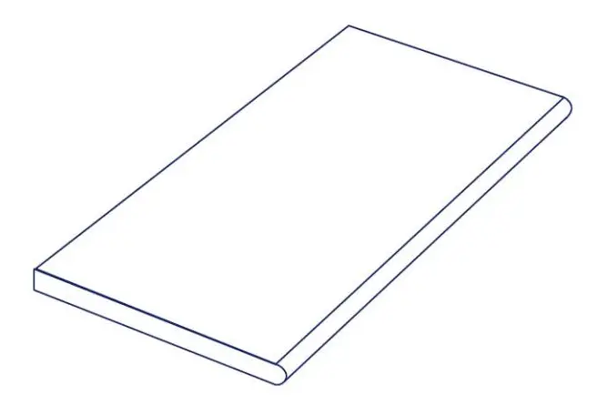 Ronde kantafwerking 180°