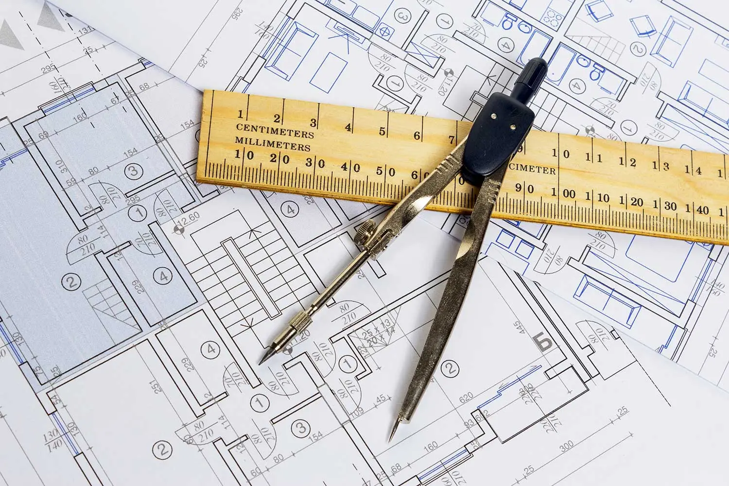 grondplan passer en meetlat