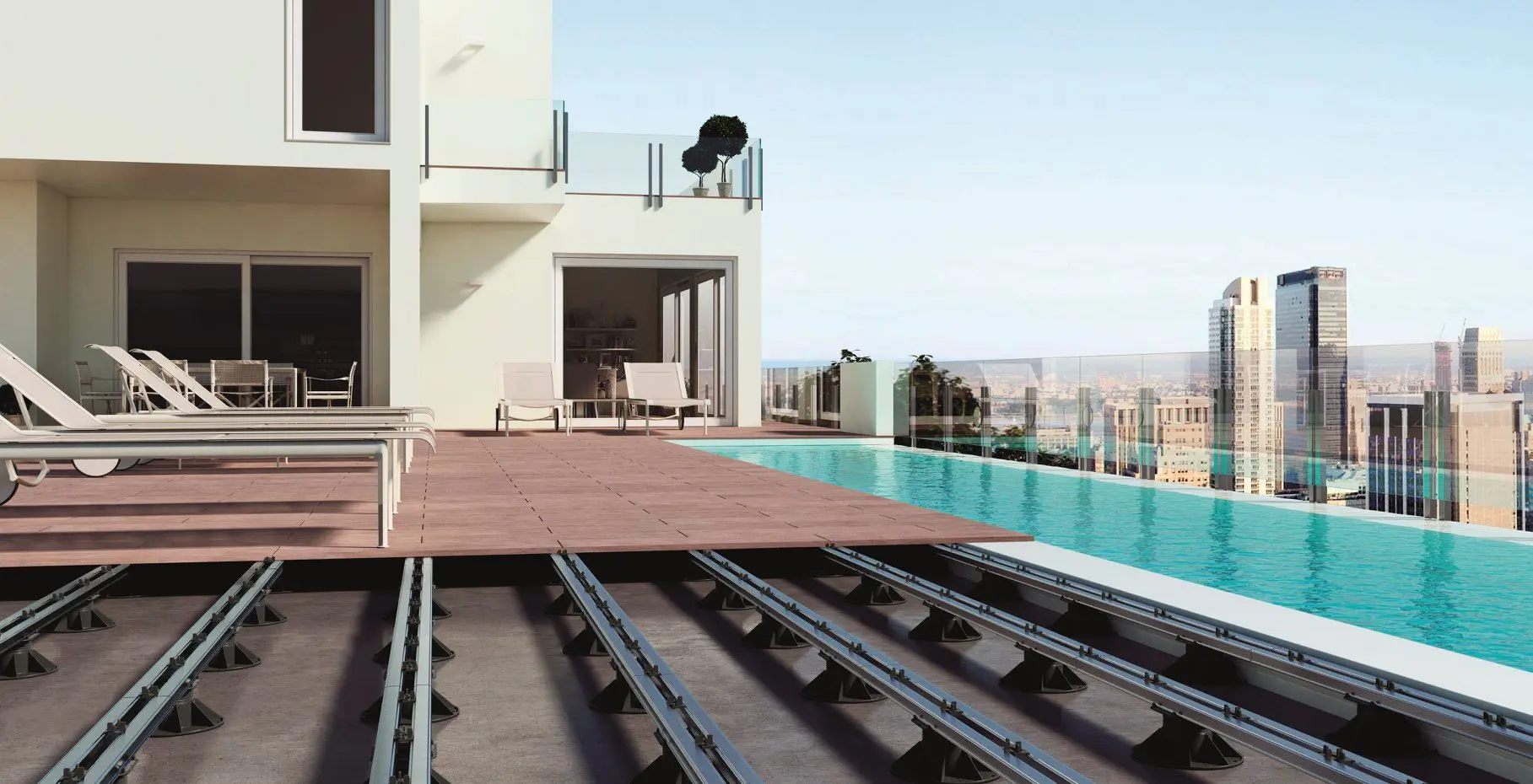 Tegeldragers met aluminium draagbalkensysteem