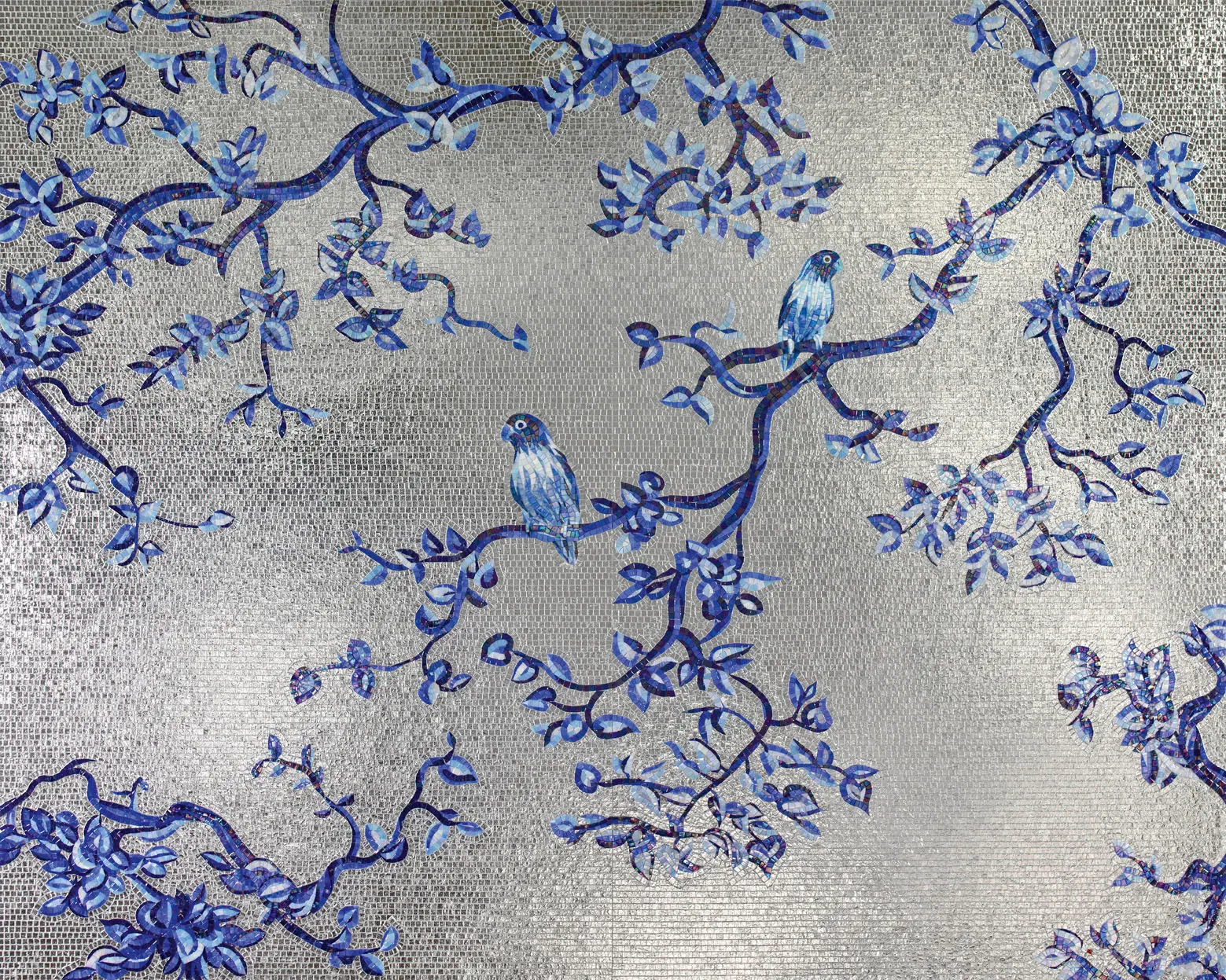 Sicis glasmozaiek Delfts blauw vogels