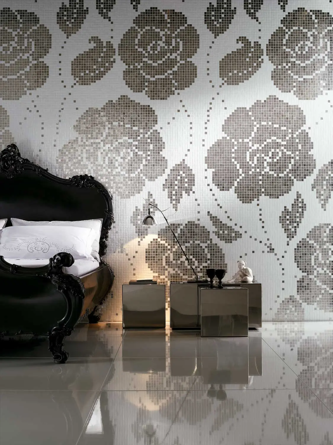 Decori winter flowers oro bianco