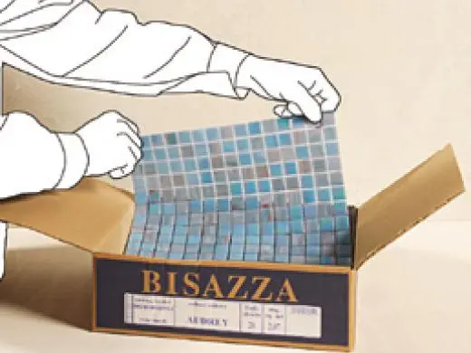 plaatsen van bisazza mozaiek op net