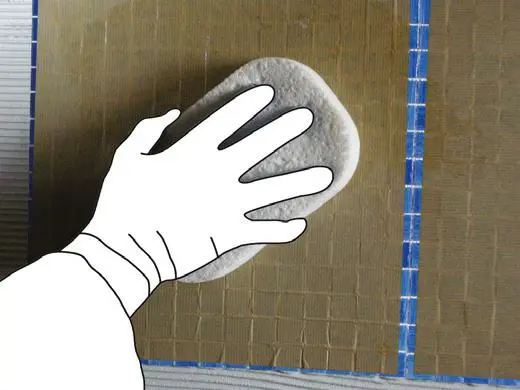 Mozaïek op papier plaatsen van Bisazza