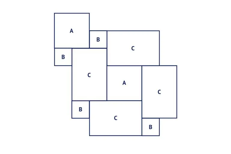 Klein Romeins verband 3 formaten 2,625 m2
