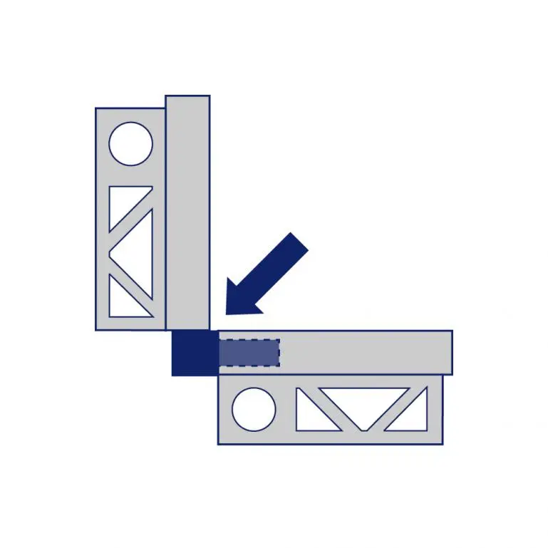 Eindstop als binnenhoek