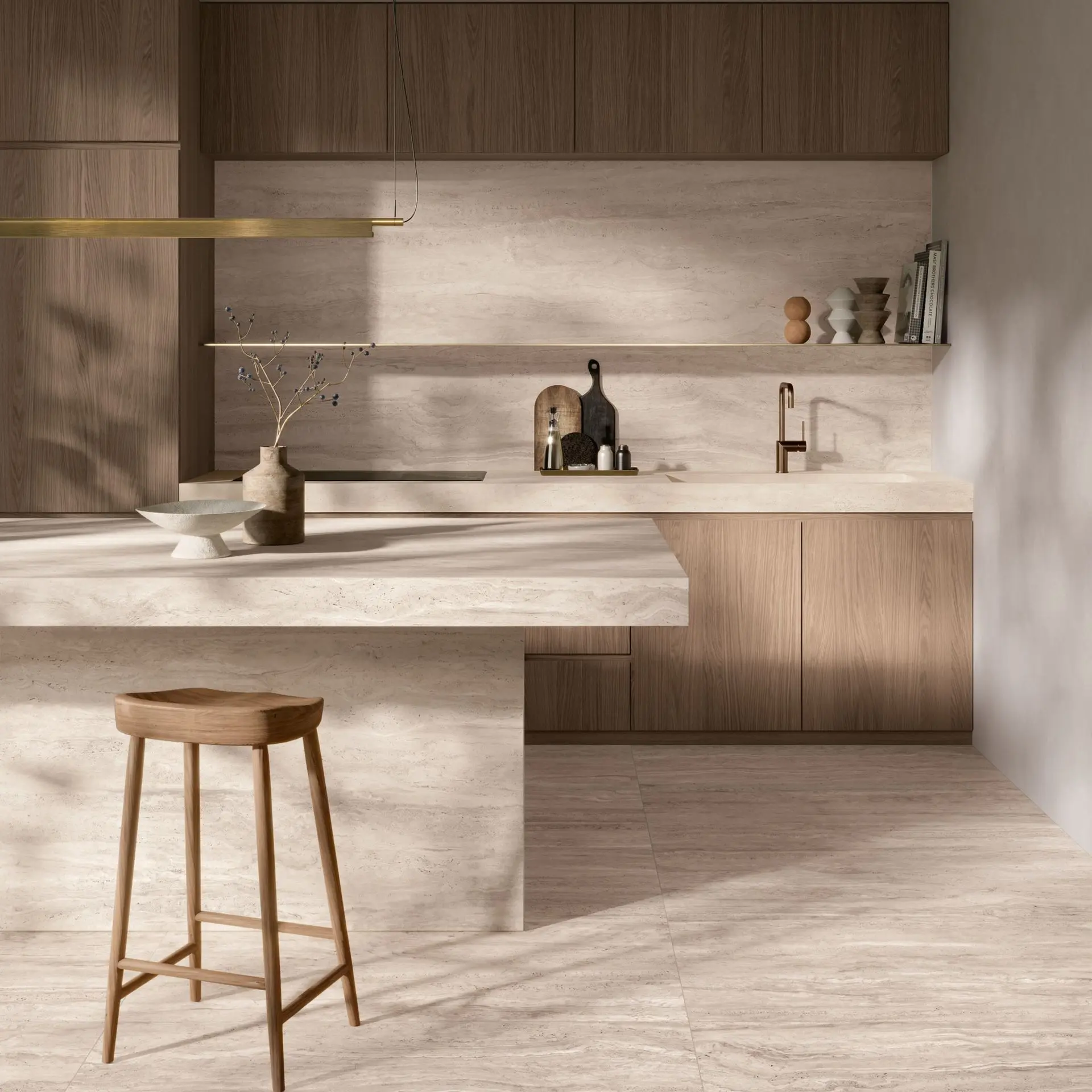 keuken travertinlook