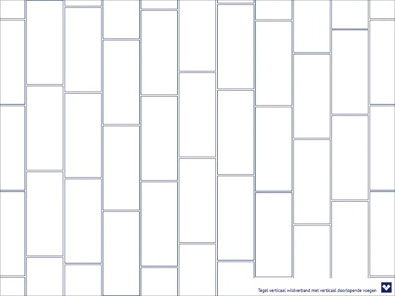 Tegel verticaal wildverband met verticaal doorlopende voegen