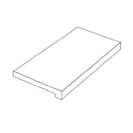 Productie zwembadboord/traptede (4-8cm) hoek 45° <60cm