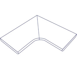 Productie zwembadhoekstuk 180° > 60cm (2 delen)