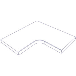 Productie zwembadhoekstuk chanfreinkant > 60cm (2 delen)