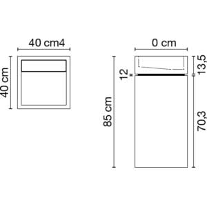 Wastafel (413) zuil 40/40/85 led (3 zijden) nat/matt