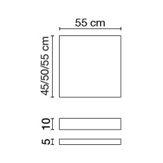Wastafelblad (413) 55/55/5 of 10 nat/matt