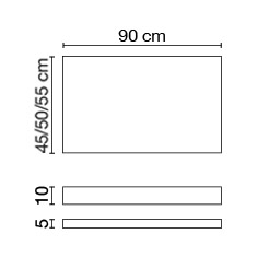 Wastafelblad (413) 90/45/5 of 10 nat/matt