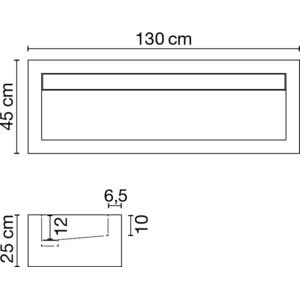 Wastafel (413) enkel - kraangat 130/45/25 glanz/honed