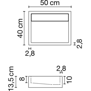 Wastafel (413) enkel - kraangat 50/40/13,5 glanz/honed