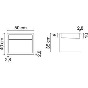 Wastafel (413) semi-zuil 50/40/35 (3 zijden) glanz/honed