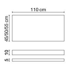 Wastafelblad (413) 110/50/5 of 10 glanz/honed