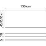 Wastafelblad (413) 130/45/5 of 10 glanz/honed