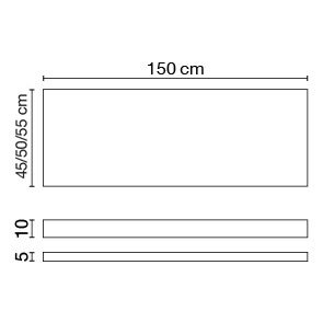 Wastafelblad (413) 150/50/5 of 10 glanz/honed