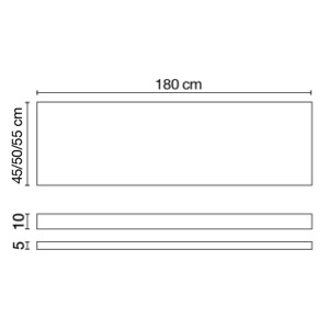 Wastafelblad (413) 180/50/5 of 10 glanz/honed