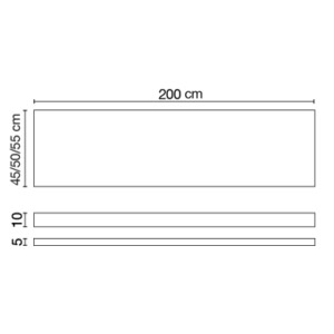 Wastafelblad (413) 200/50/5 of 10 glanz/honed