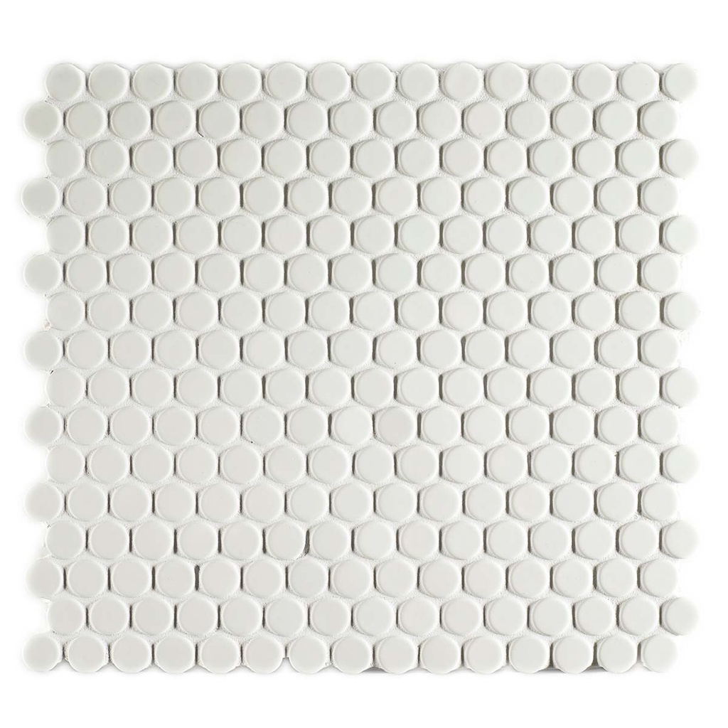 Vintage white matt penny round 19dia/5,5