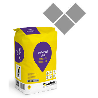 Kleefcement webercol plus grijs 25 kg