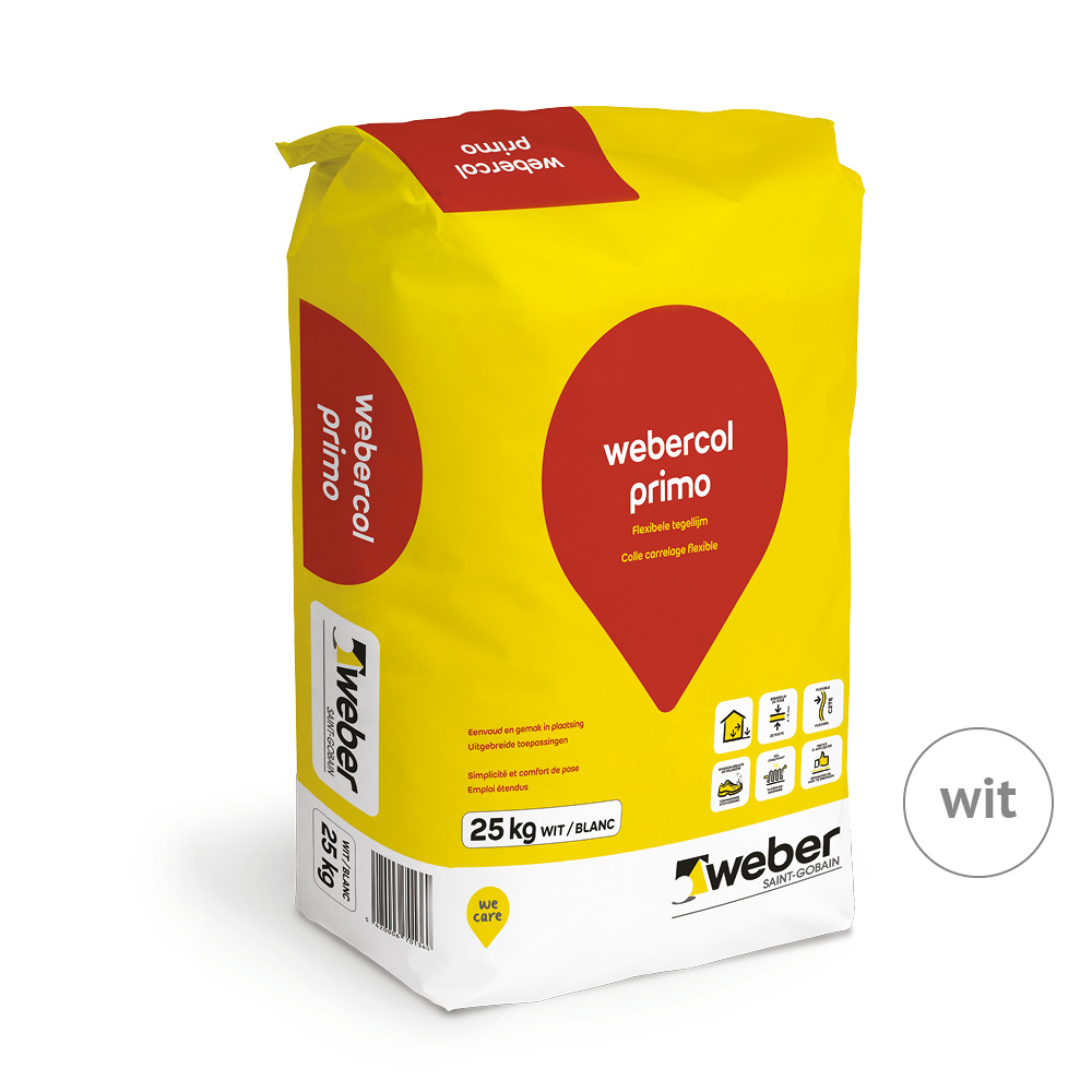 Kleefcement webercol primo wit 25 kg