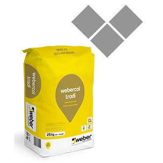 Legmortel webercol tradi grijs 25 kg (per pallet)
