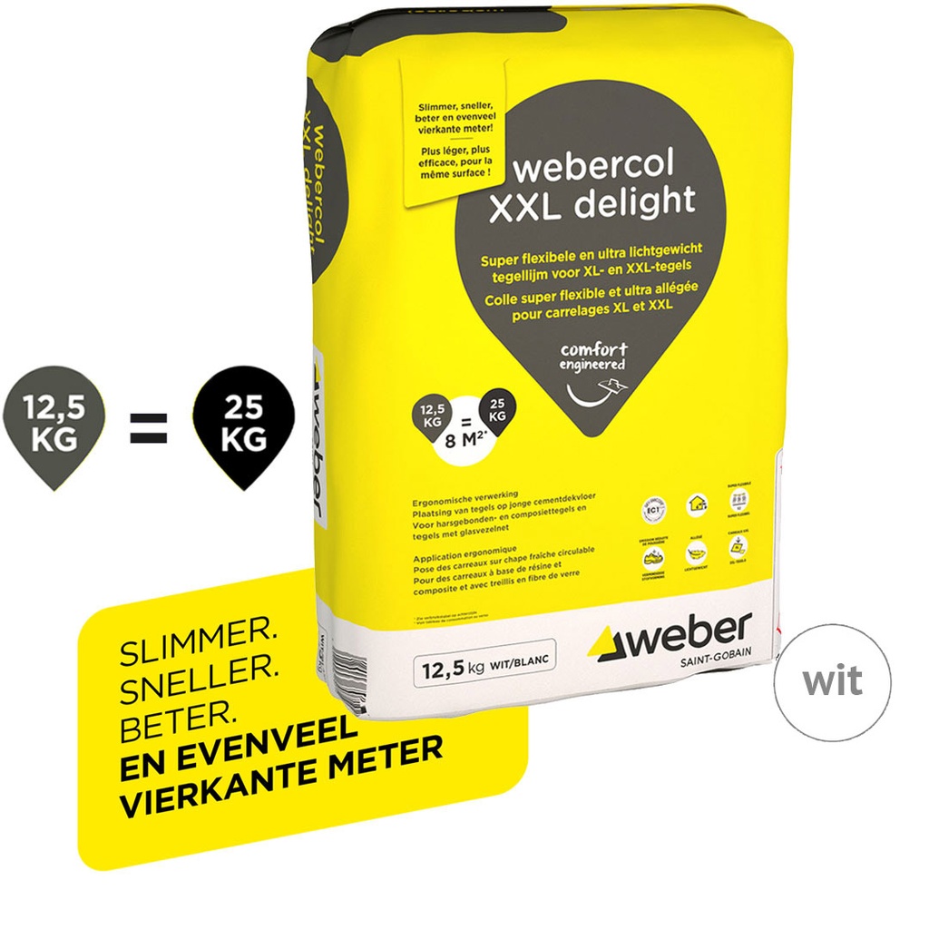 Kleefcement webercol XXL delight wit 12,5 kg