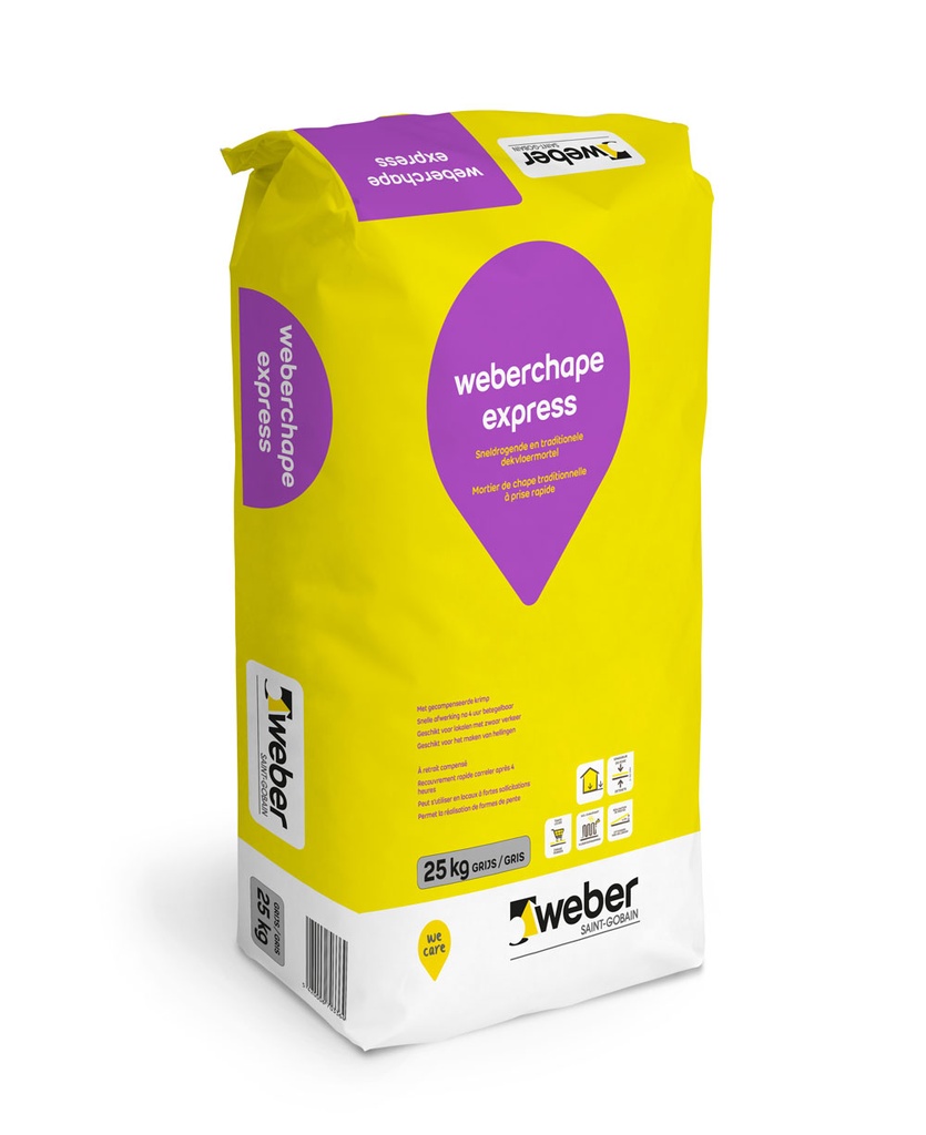 Dekvloermortel weberchape express 25 kg