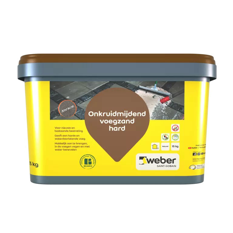 Weber onkruidmijdend voegzand hard antraciet 15kg