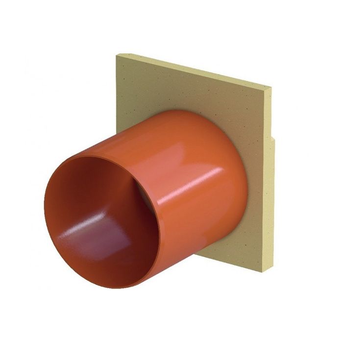 Euroline 100 eindplaat met hor.uitloop Ø11cm 11,8/15cm (bxh)