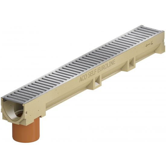 Euroline 100 goot GALVA +ingeg.uitloop Ø11cm 100/11,8/9,7