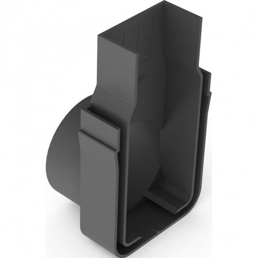 Slimline goot (kunststof) eindplaat met uitloop 50mm