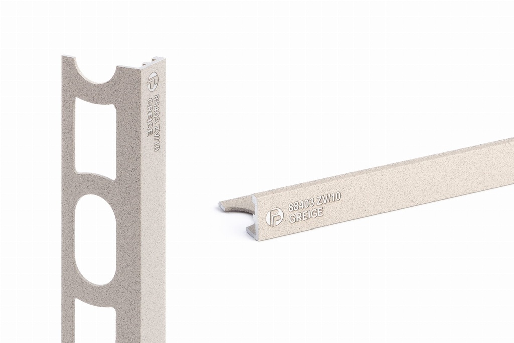 Hoekprofiel alu greige gecoat 10 mm 2,7 lm (88403)