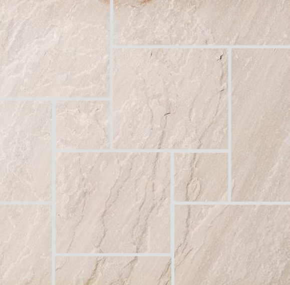 Kandla white beige natuurruw romeins verband /2,5cm