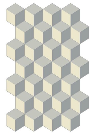[330.033.0100] Decori hexagon cubic platino 20/23/1,4