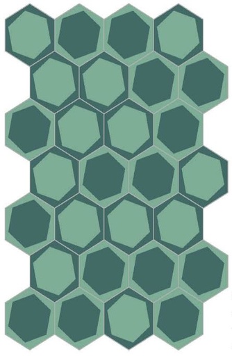 [330.033.0234] Decori hexagon on/off teal 20/23/1,4