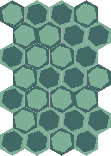 [330.033.0253] Decori hexagon on/off teal 20/23/1,4