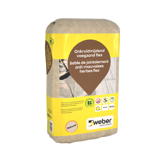 [900.013.0001] Weber onkruidmijdend voegzand flex naturel 20kg (uitloop)