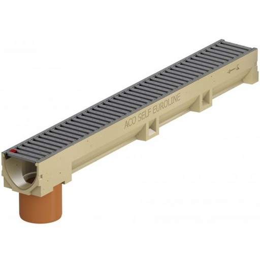 [926.001.0070] Euroline 100 goot ANTRACIET +ingeg.uitloop Ø11cm 100/11,8/9,