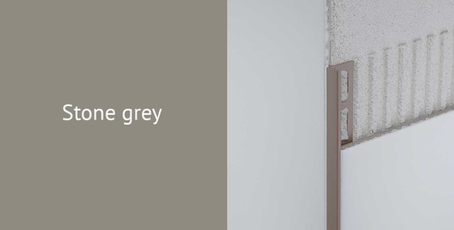 [931.001.0005] Hoekprofiel pvc stone grey 8 mm 2,7 lm (80517)