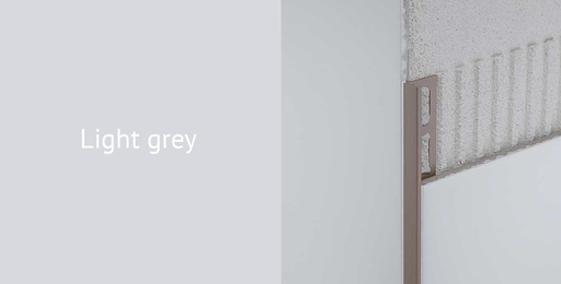 [931.001.0007] Hoekprofiel pvc light grey 8 mm 2,7 lm (80525)