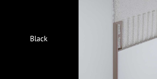 [931.001.0009] Hoekprofiel pvc black 8 mm 2,7 lm (80533)