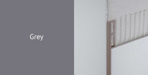 [931.001.0038] Hoekprofiel alu grey gecoat 11 mm 2,7 lm (88415)