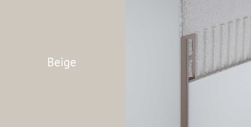 [931.001.0051] Hoekprofiel alu beige gecoat 8 mm 2,7 lm (88455)