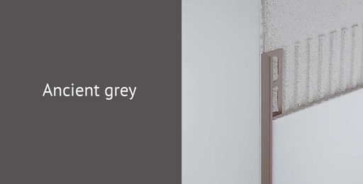 [931.001.0054] Hoekprofiel alu ancient grey gecoat 8 mm 2,7 lm (88448)